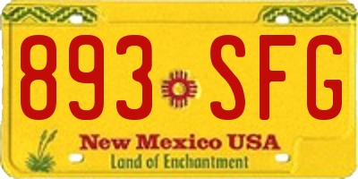 NM license plate 893SFG
