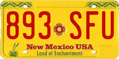 NM license plate 893SFU