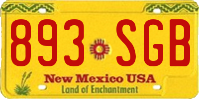 NM license plate 893SGB