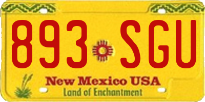 NM license plate 893SGU
