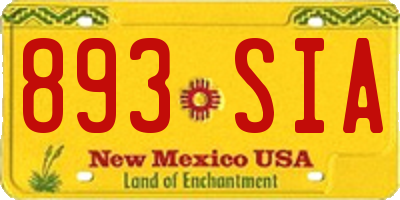 NM license plate 893SIA