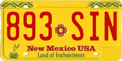 NM license plate 893SIN