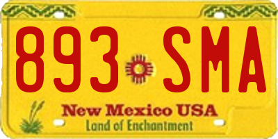 NM license plate 893SMA