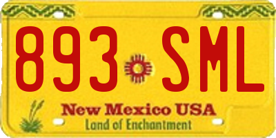 NM license plate 893SML