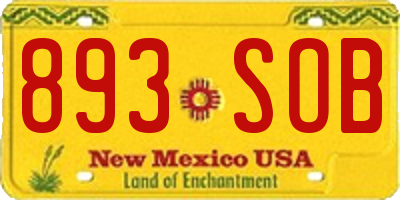 NM license plate 893SOB