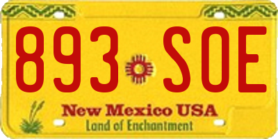 NM license plate 893SOE