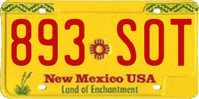 NM license plate 893SOT