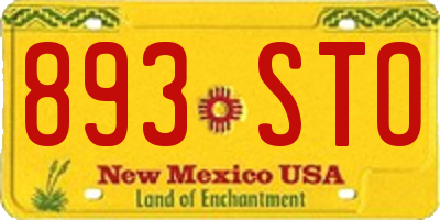 NM license plate 893STO