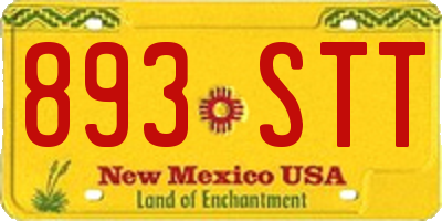 NM license plate 893STT