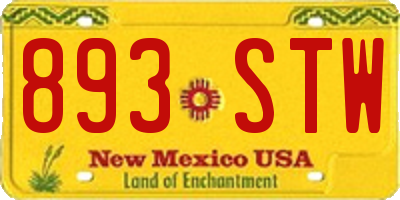NM license plate 893STW