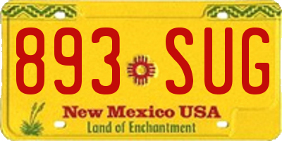 NM license plate 893SUG