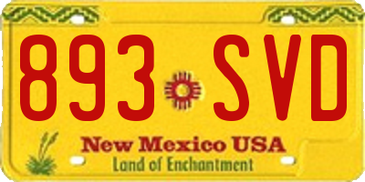 NM license plate 893SVD