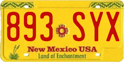 NM license plate 893SYX