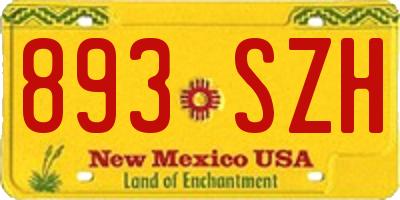 NM license plate 893SZH