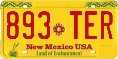 NM license plate 893TER