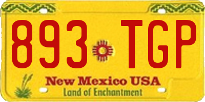 NM license plate 893TGP