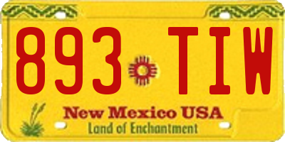 NM license plate 893TIW