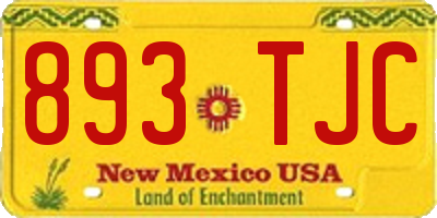 NM license plate 893TJC