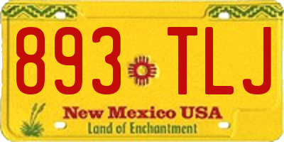 NM license plate 893TLJ