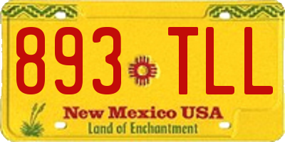NM license plate 893TLL