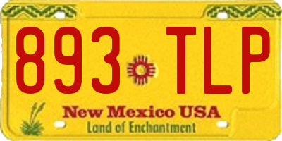 NM license plate 893TLP