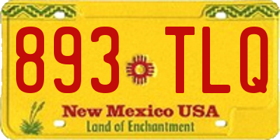 NM license plate 893TLQ