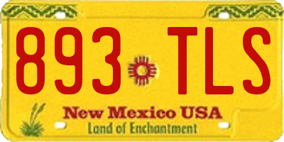 NM license plate 893TLS