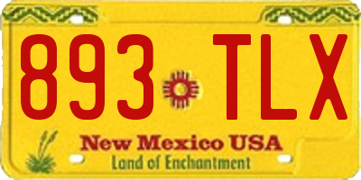 NM license plate 893TLX
