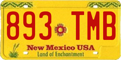 NM license plate 893TMB