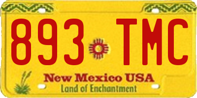 NM license plate 893TMC