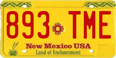 NM license plate 893TME