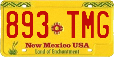 NM license plate 893TMG