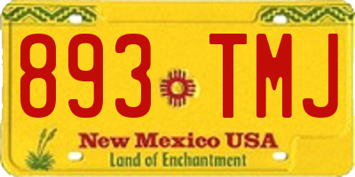 NM license plate 893TMJ