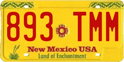 NM license plate 893TMM