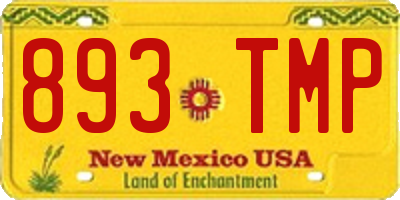 NM license plate 893TMP