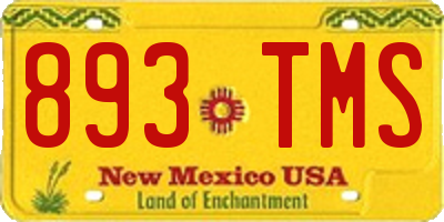 NM license plate 893TMS