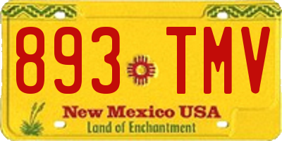 NM license plate 893TMV