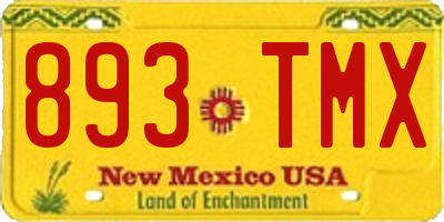 NM license plate 893TMX