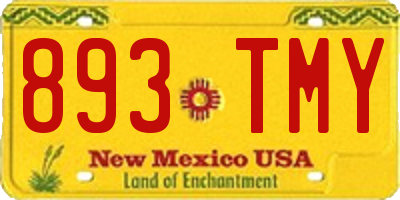 NM license plate 893TMY