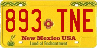 NM license plate 893TNE