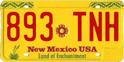 NM license plate 893TNH