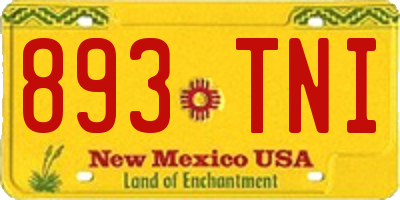 NM license plate 893TNI