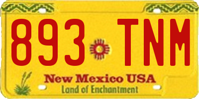 NM license plate 893TNM