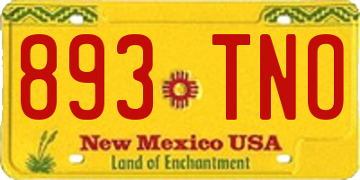 NM license plate 893TNO
