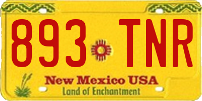 NM license plate 893TNR