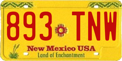 NM license plate 893TNW