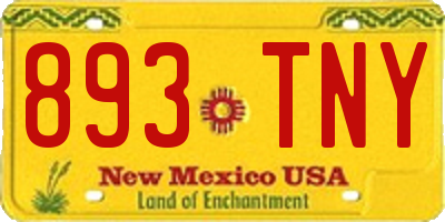 NM license plate 893TNY