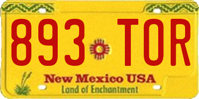 NM license plate 893TOR