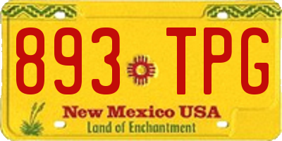 NM license plate 893TPG