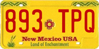 NM license plate 893TPQ